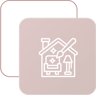 House icon with paintbrush and furniture.