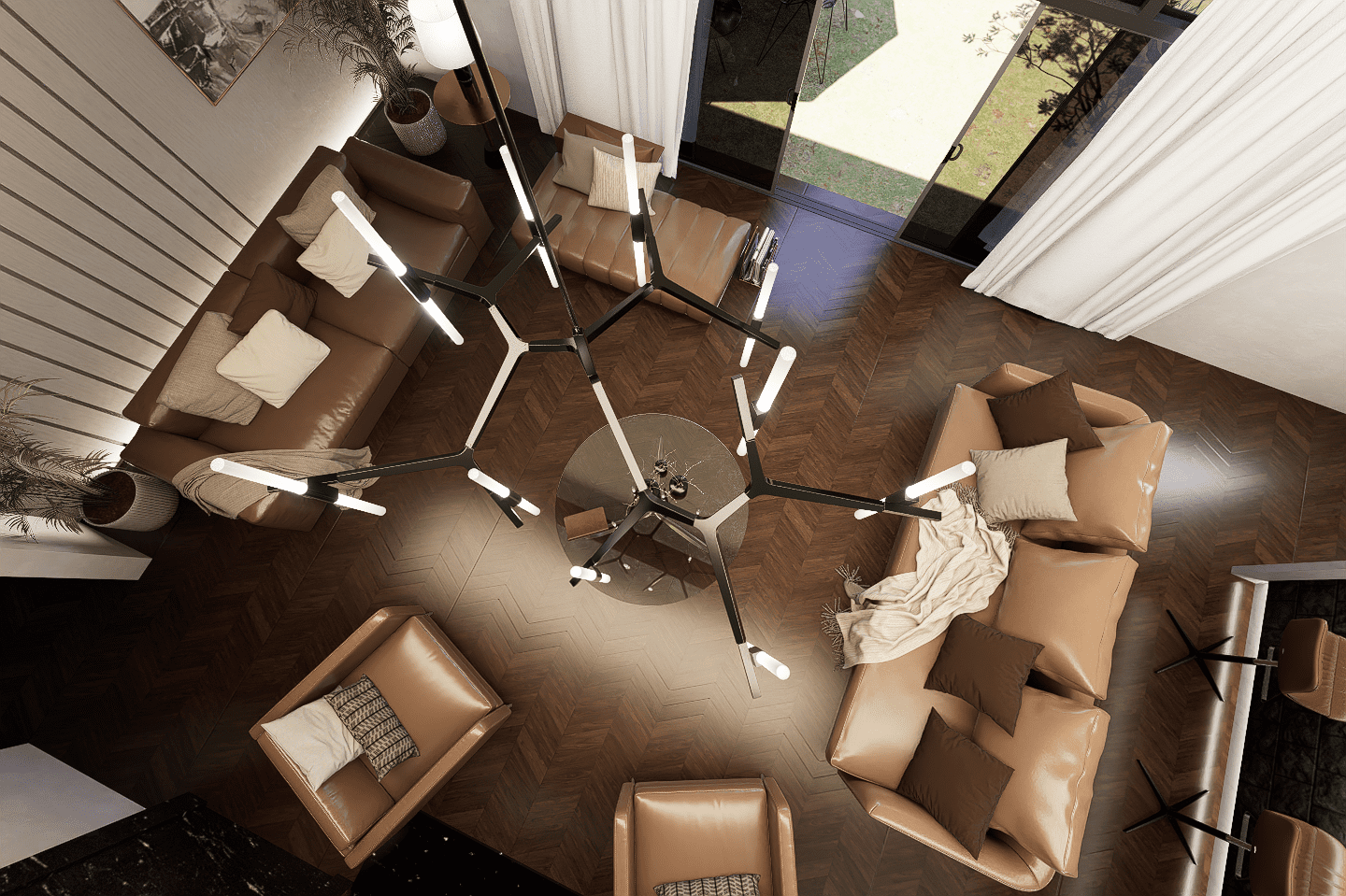 A room with many chairs and tables in it